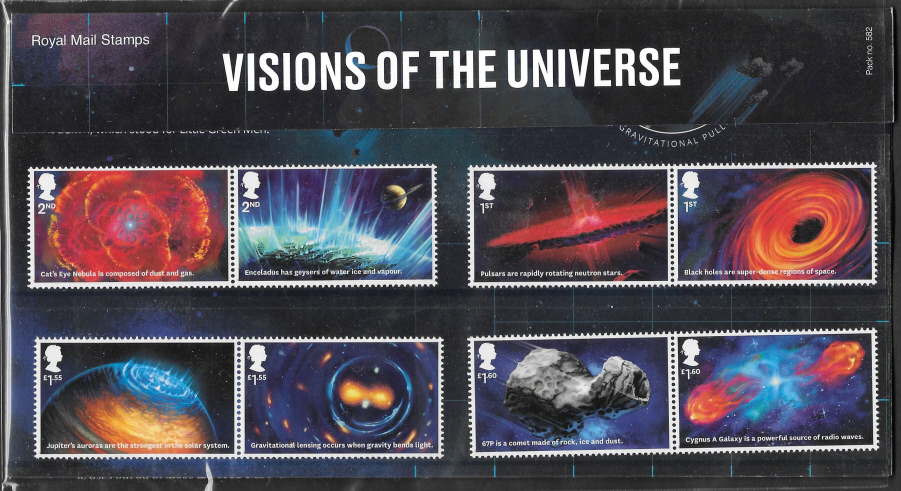 (image for) 2020 Visions Of The Universe Royal Mail Presentation Pack 582